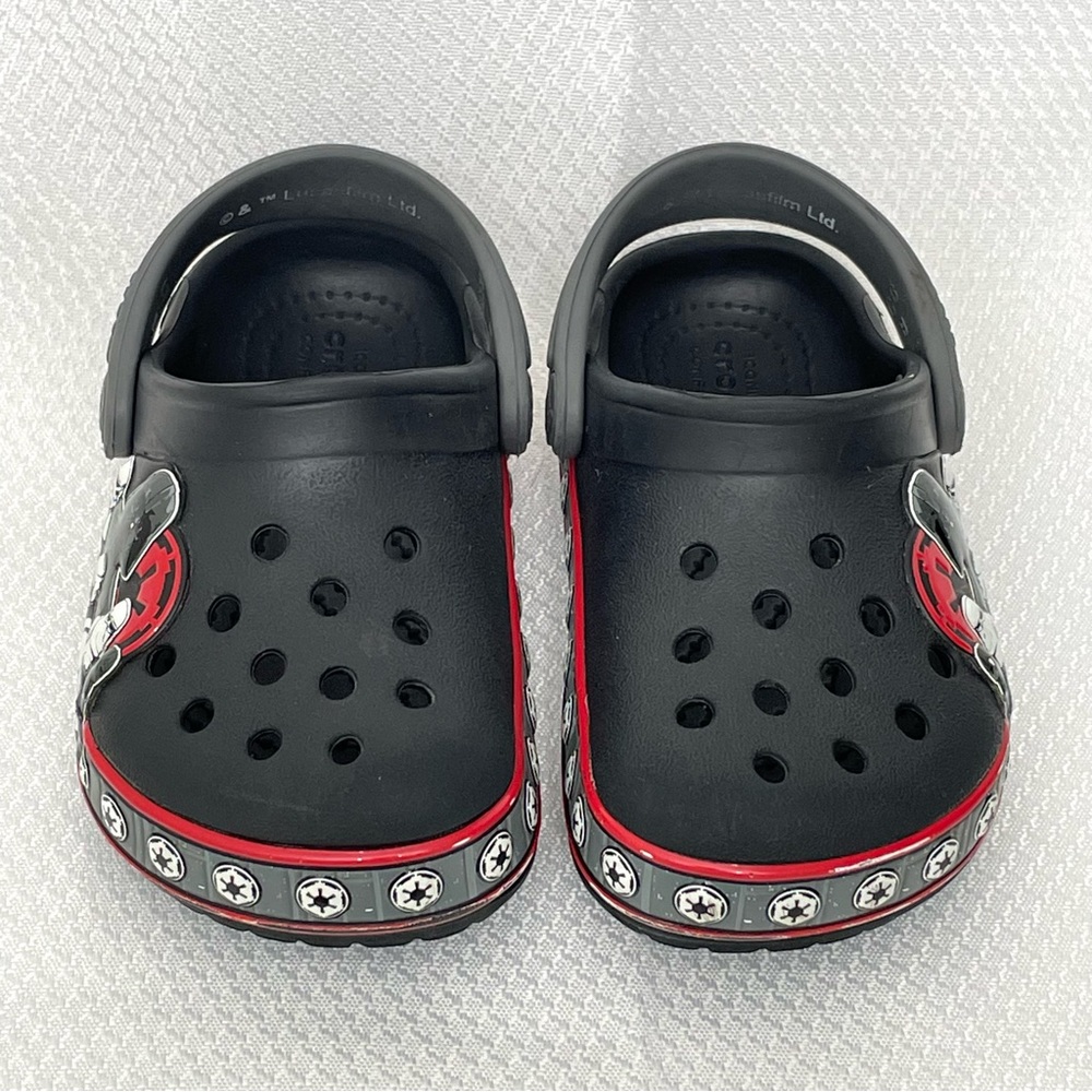 CROCS Kids Star Wars Empire Band Clogs Black/Red Sandals Shoes Infant size 6 - Picture 4 of 11